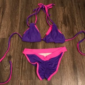Rave set reversible bikini top and bottom